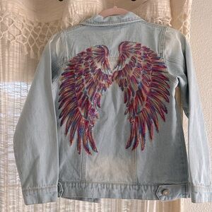 Boutique Sparkle Wings Denim Jacket
